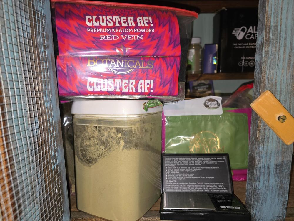 Cluster AF! Trainwreck Kratom Powder - 250 Grams, Red Vein Cluster AF - Customer Photo From Christopher Fuerst