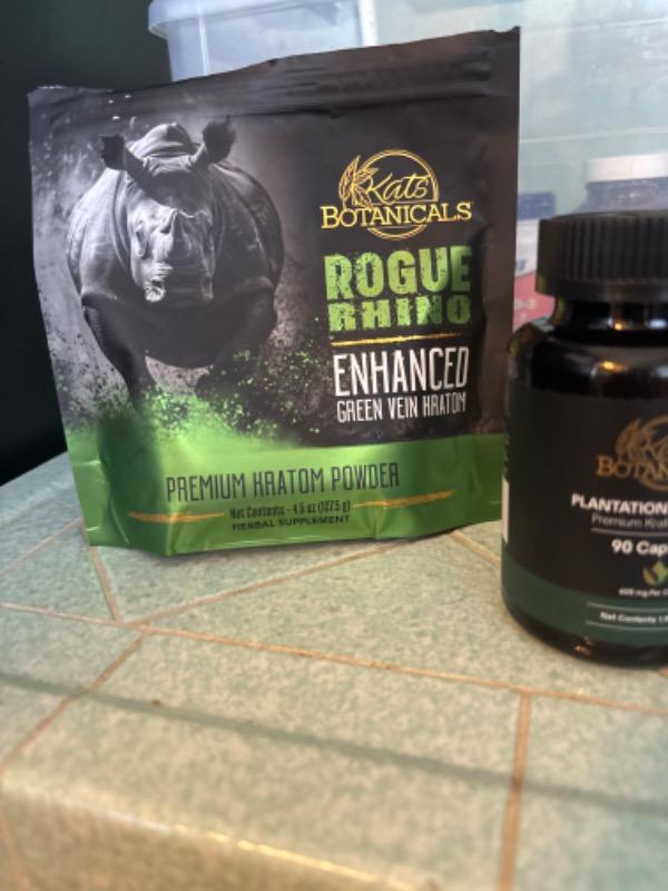 Rogue Rhino Enhanced Green Vein Kratom - 127.5 Grams Powder - Customer Photo From Sarah Schnare