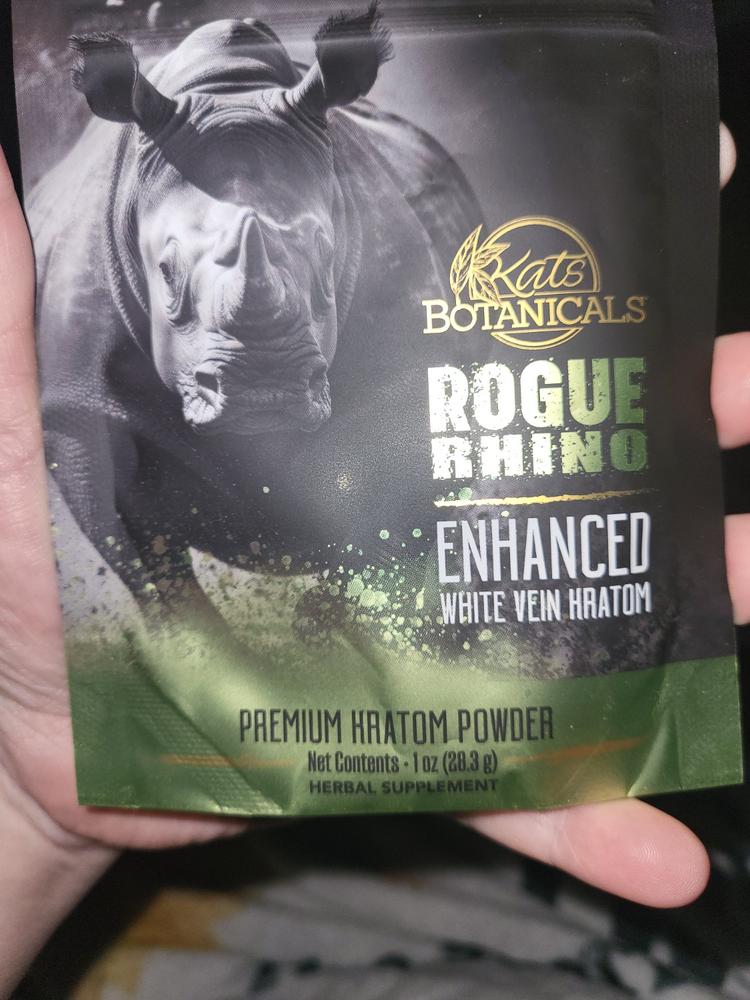 Rogue Rhino Enhanced White Vein Kratom - 28.3 Grams Powder - Customer Photo From Christy Blake