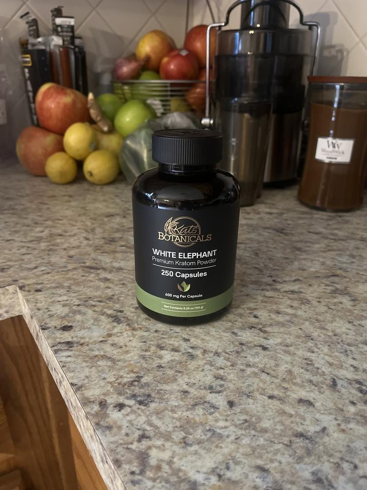 White Elephant Kratom Capsules - 250 Count (150 grams) - Customer Photo From Debralee H.