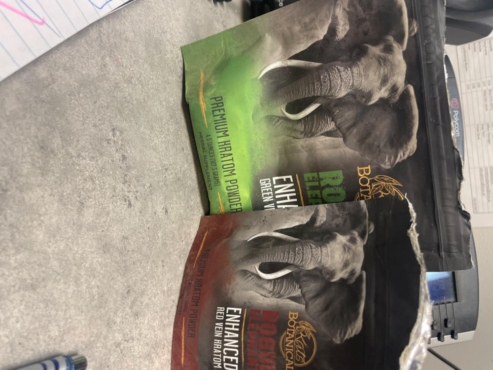 Rogue Elephant Enhanced Red Vein Kratom - 28.3 Grams Powder - Customer Photo From Alex Monzo
