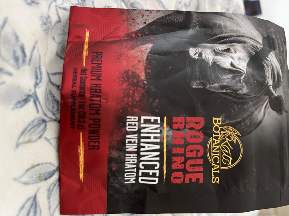 Rogue Elephant Enhanced Red Vein Kratom - 28.3 Grams Powder - Customer Photo From Cassandra Kerrigan-Redwine