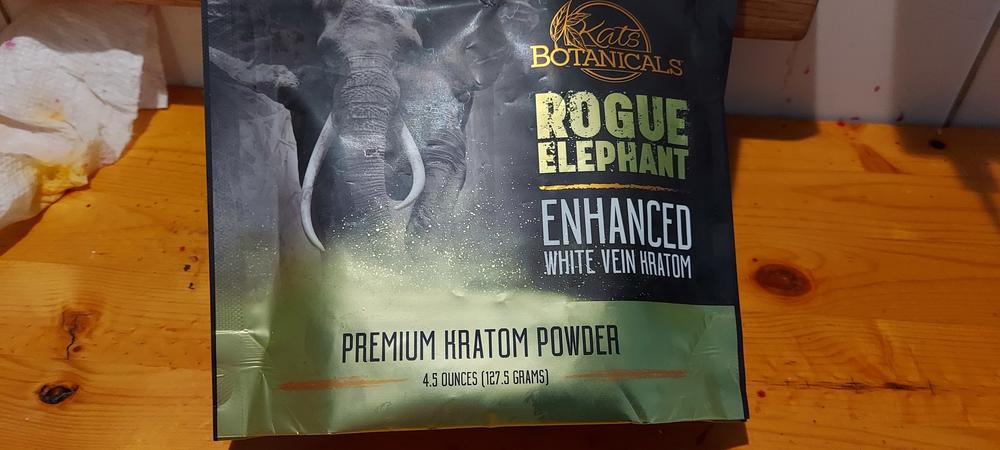 Rogue Elephant Enhanced White Vein Kratom - 127.5 Grams Powder - Customer Photo From Patrick H.