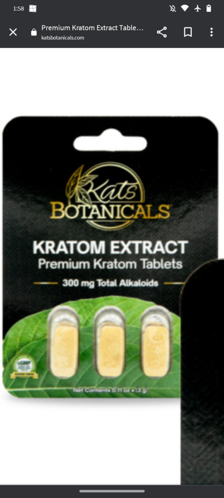 Premium Kratom Extract Tablets 65% Mitragynine - Customer Photo From Kittie V.