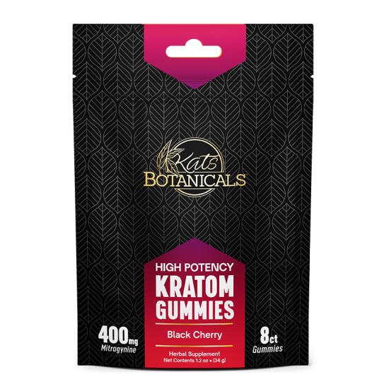 Kratom Extract Gummies, Black Cherry, 50mg 8ct Bag